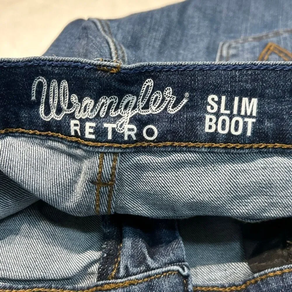 Wrangler Retro Slim Boot Cut Denim Jeans Size 36x30